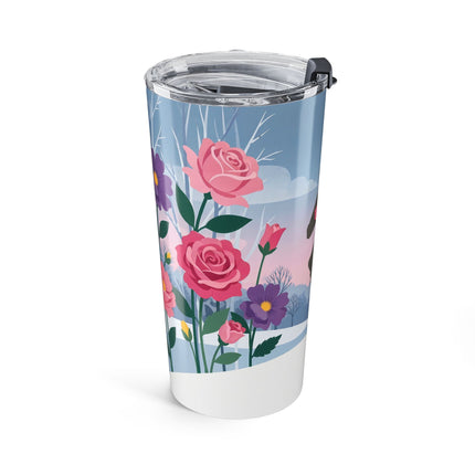 🐇🌹 The Lady With The White Rabbit Tumbler, 20oz – Art Deco Winter Garden