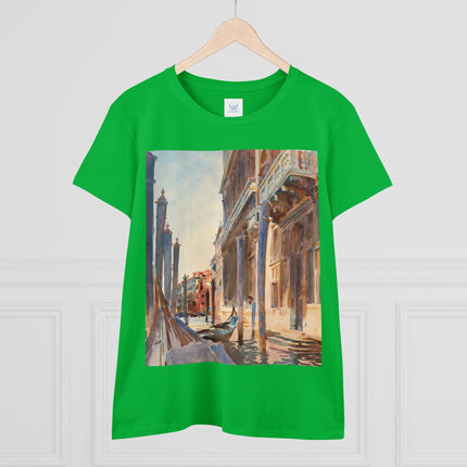 Gondola Moorings on the Grand Canal by John Singer Sargent Women's Midweight Cotton Tee