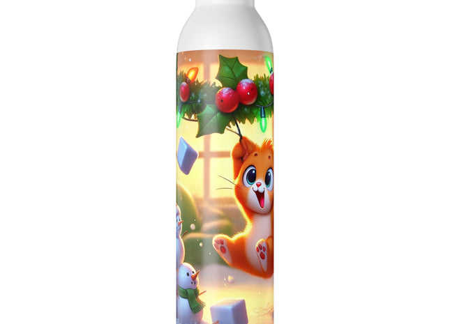 Naughty or Nice Kitten Christmas Slim Water Bottle
