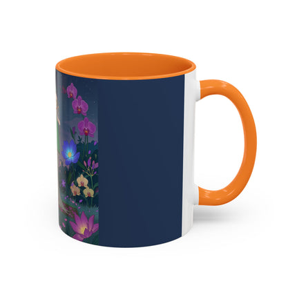Moonlit Incense Ceremony Colorful Mugs – Art Deco Meditation Garden