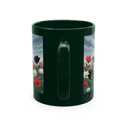🌺☔ The Lady In The Stormy Flower Garden Ceramic Mug – Art Deco Fashion Elegance