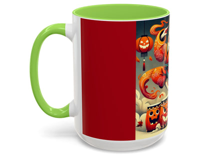 Jack-O’-Lantern Drums & The Kabuki Rabbit Colorful Mugs (11oz, 15oz)