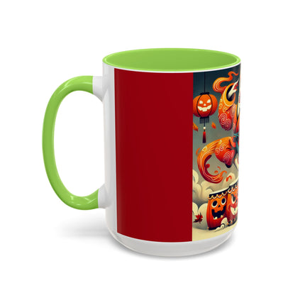 Jack-O’-Lantern Drums & The Kabuki Rabbit Colorful Mugs (11oz, 15oz)