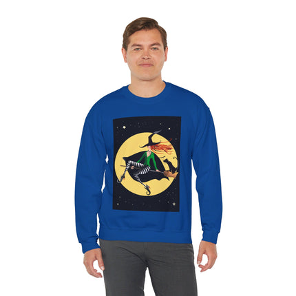 A Witch’s Moonlit Flight Unisex Heavy Blend™ Crewneck Sweatshirt