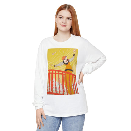 La Passerelle by Charles Martin Garment-dyed Long Sleeve T-Shirt