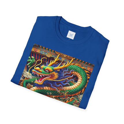 Tibetan Dragon Over Kabuki Duel Softstyle T-Shirt