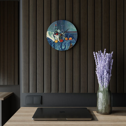 The Peppermint Bottle by Paul Cézanne Acrylic Wall Clock, Round and Square