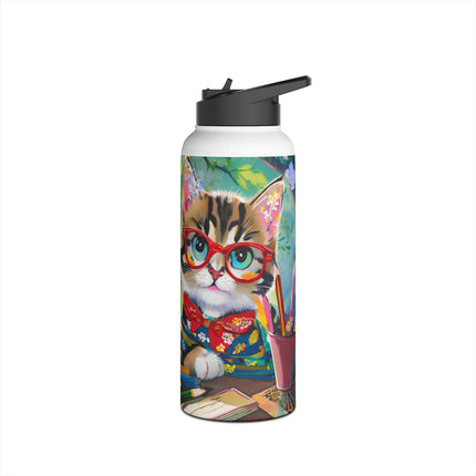 Kitten Scholars Stainless Steel Water Bottle