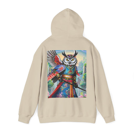 Cyberpunk Samurai Owl – Heavy Blend™ Hooded Sweatshirt