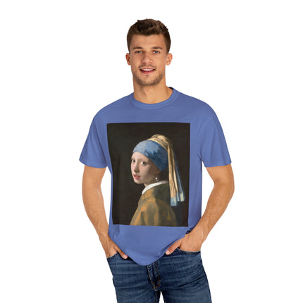 Girl with a Pearl Earring by Johannes Vermeer Unisex Garment-Dyed T-shirt