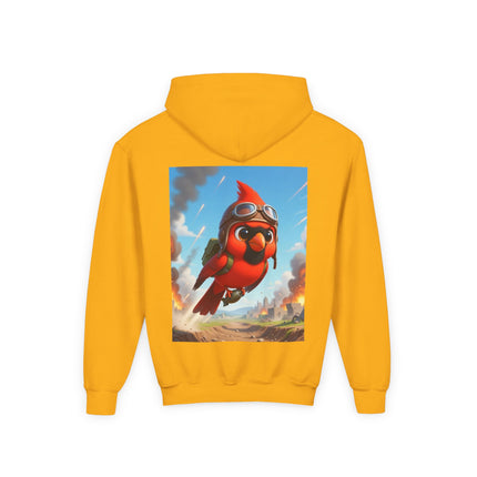Cardinal Dive Bomber Youth Hooded Sweatshirt – Bold Flight & Fearless Adventure