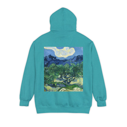 Olive Trees by Vincent Van Gogh Unisex Garment-Dyed Hoodie