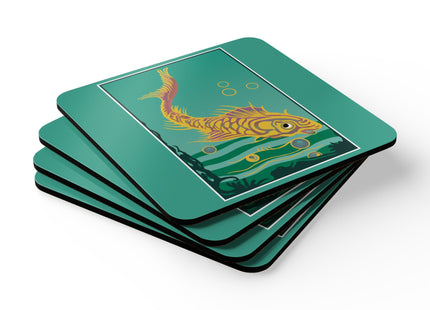 Golden Serenity Corkwood Coaster Set