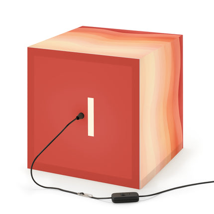Autumn Serenade in Peach and Orange Light Cube Lamp