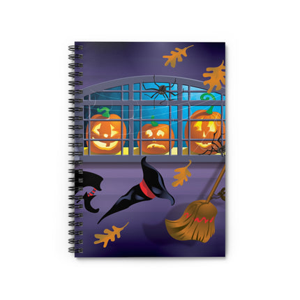 Whimsical Halloween Mischief Spiral Notebook - Ruled Line