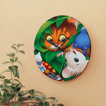 Whimsical Adventure Acrylic Wall Clock, Round and Square
