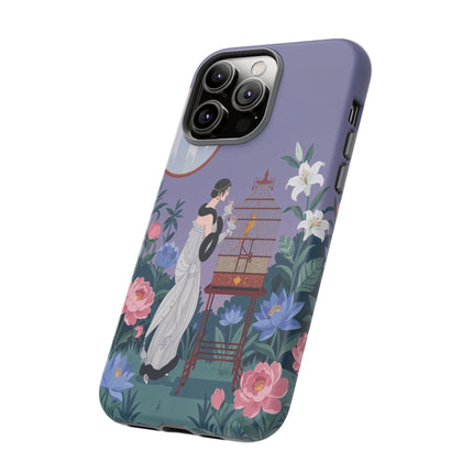 🌸🐦 The Lady Of The Garden Birdcage Phone Case – Art Deco Floral Elegance