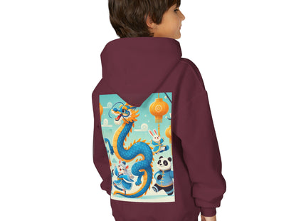 Blue & Gold Dragon Festival Parade Youth Heavy Blend Hooded Sweatshirt