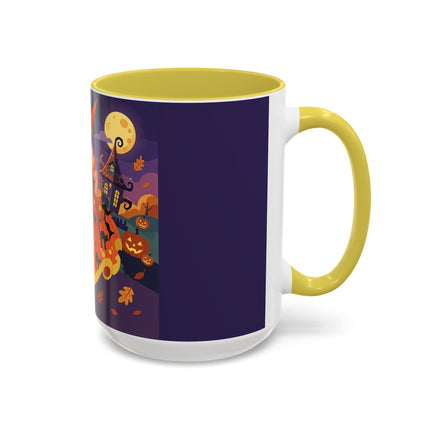 🐈‍⬛🎃 The Black Cat Witch Of Pumpkin Manor Colorful Mug – Whimsical Halloween Charm