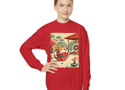 Archer Kitten in the Zen Garden Youth Crewneck Sweatshirt