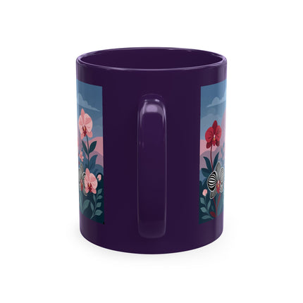 🖤🌸 The Lady Of The Striped Orchid Garden Ceramic Mug – Art Deco Fashion Elegance