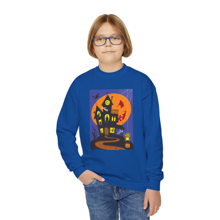 Halloween Night at the Haunted House Youth Crewneck Sweatshirt