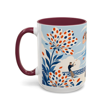 🌼🧡 The Polka Dot Wind Dancer Colorful Mug – Art Deco Fashion Whimsy