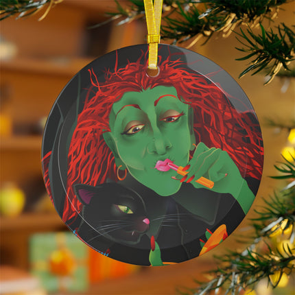 Mirror, Mirror A Witch's Touch Glass Ornament