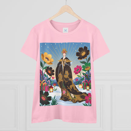 🌸✨ The Golden Garden Empress Cotton Tee – Asian-Inspired Floral Fantasy