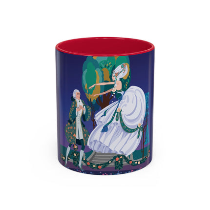 Moonlit Garden Waltz Colorful Mug (11oz, 15oz) – Rococo Romance, Garden Elegance & Enchanted Dance