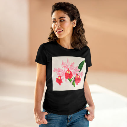 Cattleya gigas by Jean Jules Linden Women's Midweight Cotton Tee