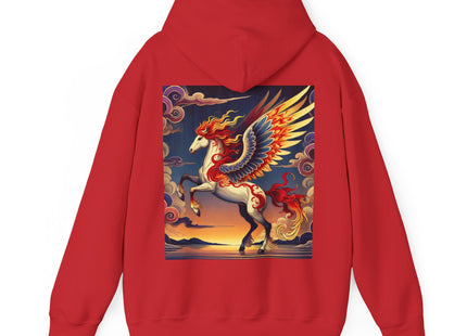 Flame-Winged Horse at Sunset – Heavy Blend™ Hooded Sweatshirt