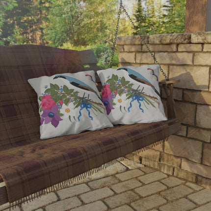 Bluebird & Butterfly Outdoor Pillows – Spring Harmony & Delicate Beauty