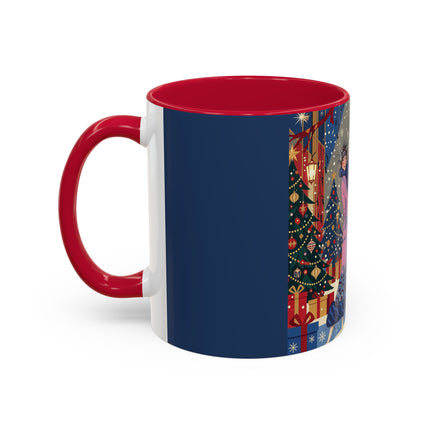 🎩🎄 Christmas Eve Promenade Colorful Mug – Art Deco Holiday Elegance