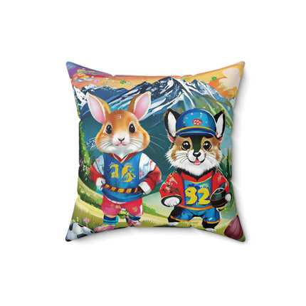 Animal Athletes Spun Polyester Square Pillow