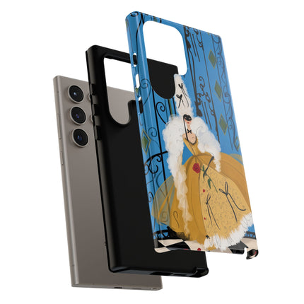 🎭🌹 The Lady At The Masquerade Gates Phone Case – Art Deco Fashion Illustration