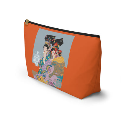 Two Geishas in Peacock Kimonos Cosmetic Bag – Timeless Elegance & Sisterly Grace