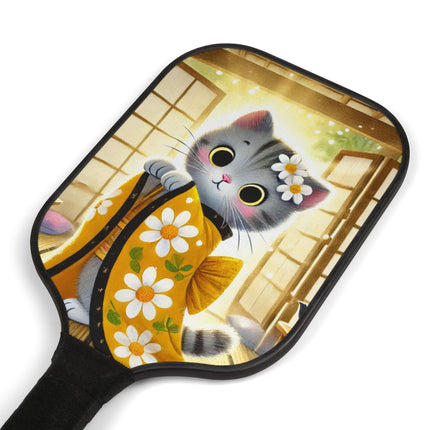 Playful Kitten in the Tea Room Pickleball Kit – Curious Paws & Whimsical Charm