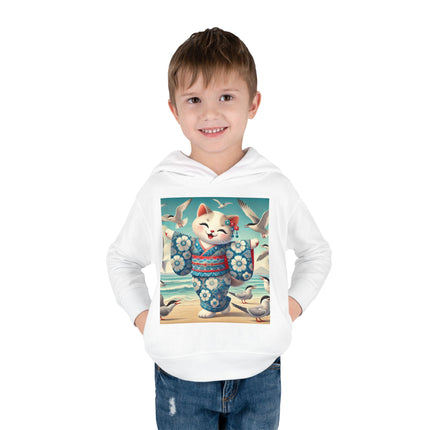 Geisha Kitten by the Seaside Toddler Pullover Fleece Hoodie