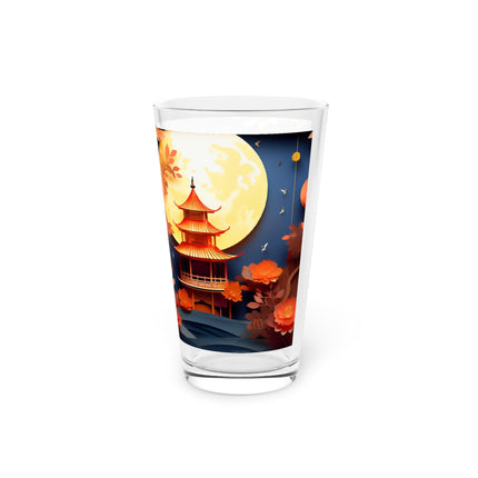 Tiger at an Autumn Moon Viewing Glass, 16oz
