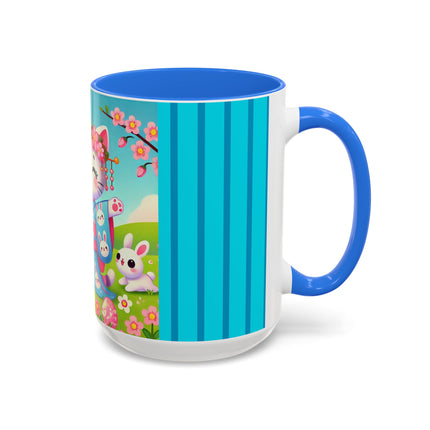 Springtime Kitten’s Easter Joy Colorful Mugs (11oz, 15oz)