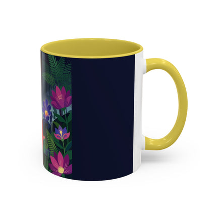 Moonlight Waltz Among The Blossoms Colorful Mugs – Art Deco Floral Enchantment