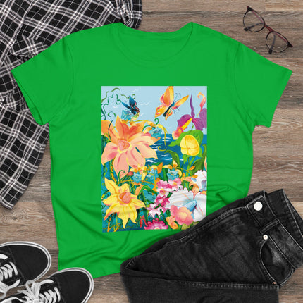 Blooming Paradise Women's Midweight Cotton Tee