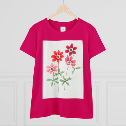 Women's Anemone Print Midweight Cotton Tee