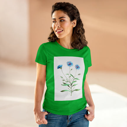 Blue Strawflower by Anselmus Boëtius de Boodt Women's Midweight Cotton Tee