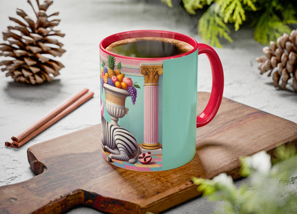 Still Life with Zebra, Fruit, and Pink Columns Colorful Mugs (11oz, 15oz)