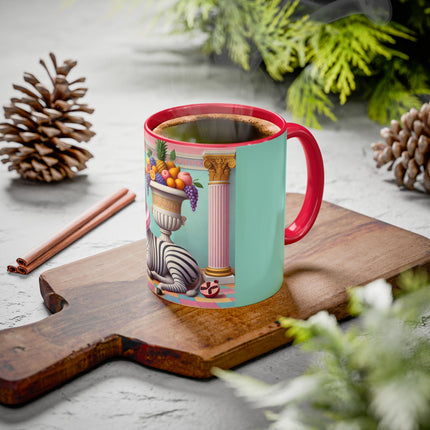 Still Life with Zebra, Fruit, and Pink Columns Colorful Mugs (11oz, 15oz)