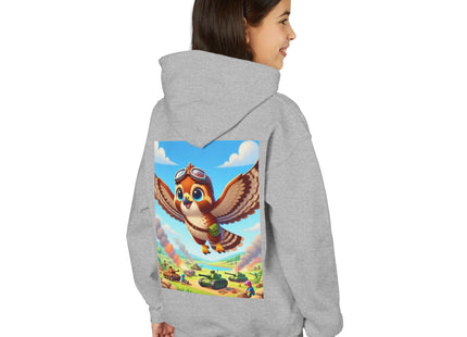 Red-Tailed Hawk in Battle Youth Heavy Blend Hooded Sweatshirt