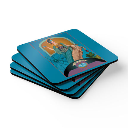 Pisces Zodiac Design – March & Aquamarine by Sofia Chiostri | Corkwood Coaster Set