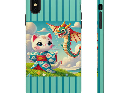 Geisha Kitten and the Dragon Kite Phone Cases